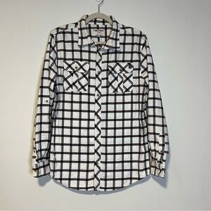 Triple Five Soul Cream,Black,Red Plaid Shirt small